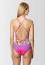 Corset Mailot One-piece Swimsuit - Pink Paisley